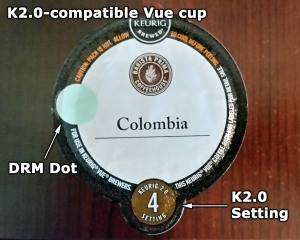 Vue cup compatible with Keurig 2.0